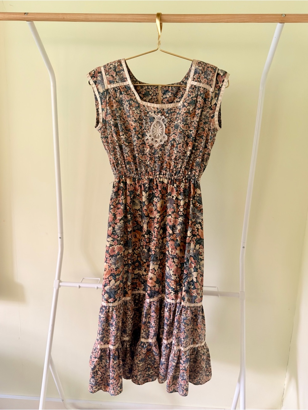 VINTAGE 1970s Candi Jones California Prairie Maxi Dress